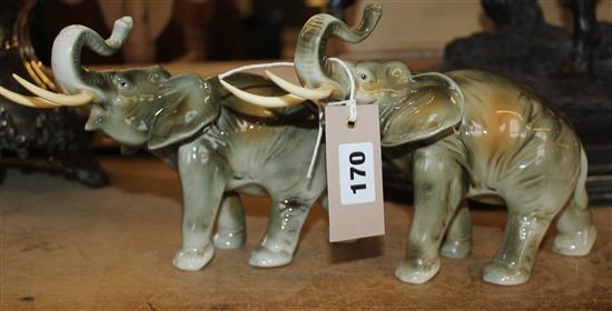 Pair Royal Dux elephants